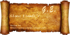 Glanz Elemér névjegykártya